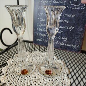 Gorham Tulip Crystal Candlesticks, set of two, Made in Germany